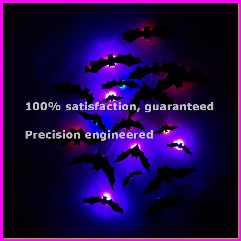 36 Pack Bats Halloween Decorations- Light Up Bat for Indoor/Outdoor, Bathroom, Door, Home, Bedroom Halloween Party-AD23