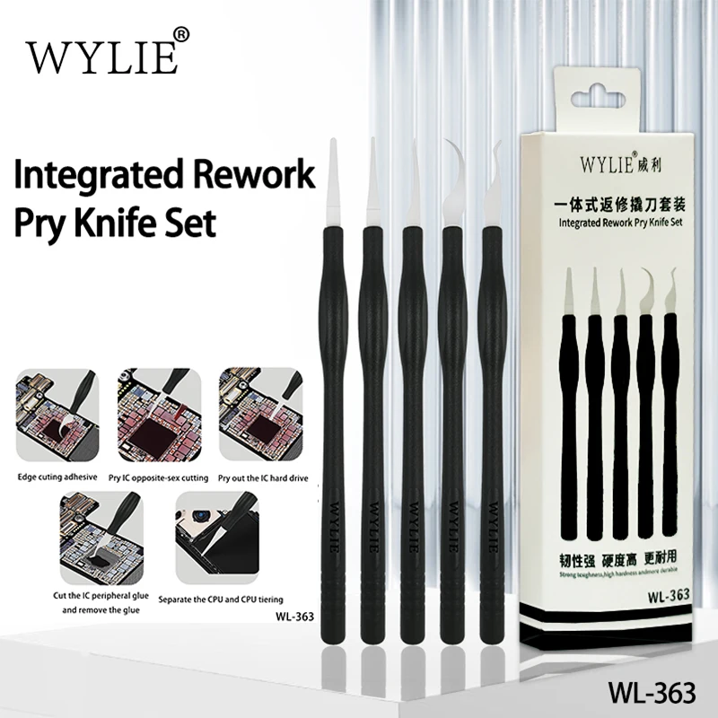 

WYLIE WL-363 Интегрированный набор ножей для пайки Pry IC для удаления клея Удаление лицевой панели экрана Высокотемпературная точность подъема тоже