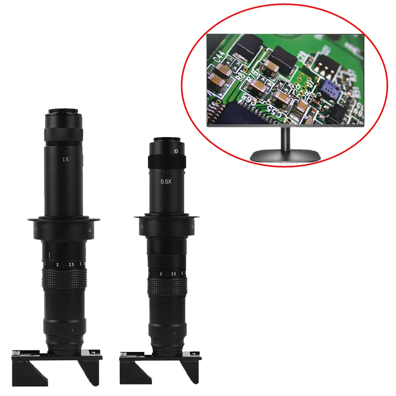 180X 300X Parallel Optics Manual 3D / 2D Monocular C Mount Microscope Video Camera Lens Stereo 360 Degree Rotatable Zoom 3D Lens