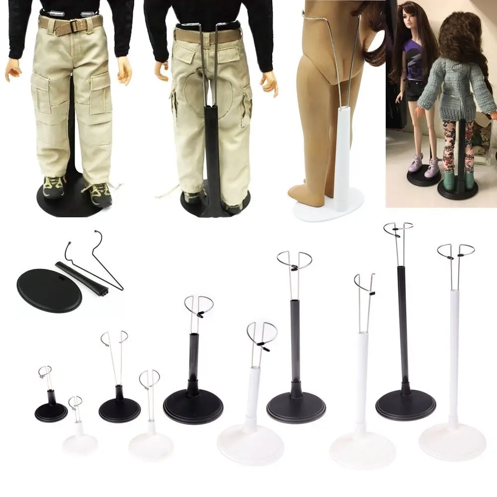 Prático metal branco preto ajustável boneca suporte suporte brinquedo loja exibição acessórios para casa de bonecas