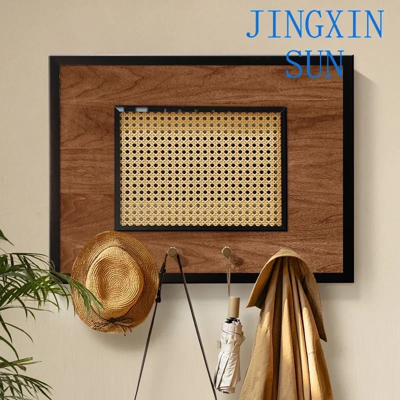 Medieval rattan meter box decorative with hook distribution box shielding2024 new switch box hanging painting