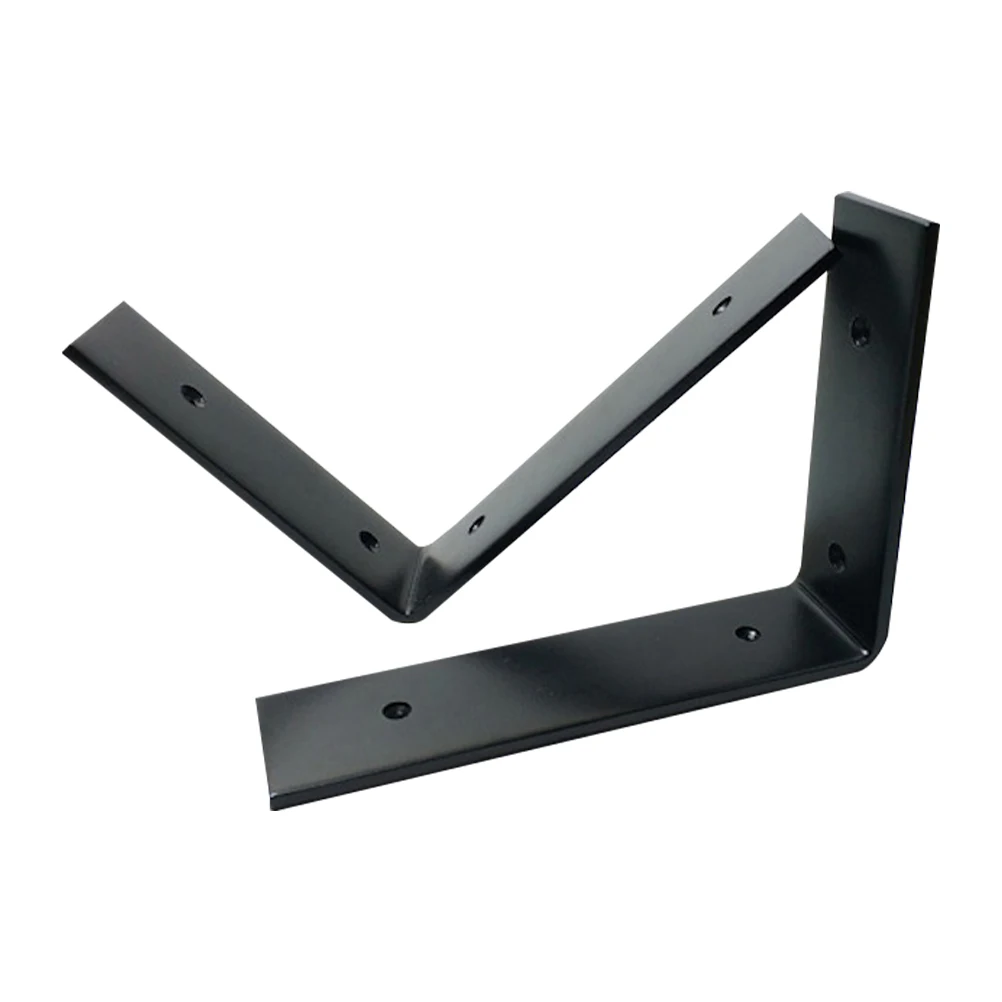 

2Pcs Black Thickened Stainless Steel Triangle Brackets 125x45 Shelf Holder Heavy Duty Supporting Mount
