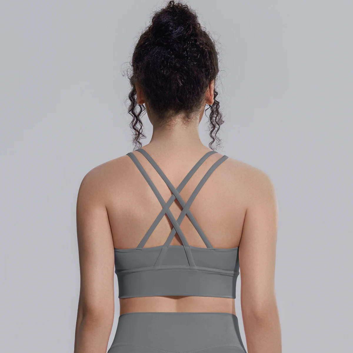Damen Einfarbiger Schöner Rückenfreier Yoga-BH Yoga-Unterwäsche mit Brustpolster Sommer Fitness Sport Stoßfester Workout-Top Sexy BH – Detail 28