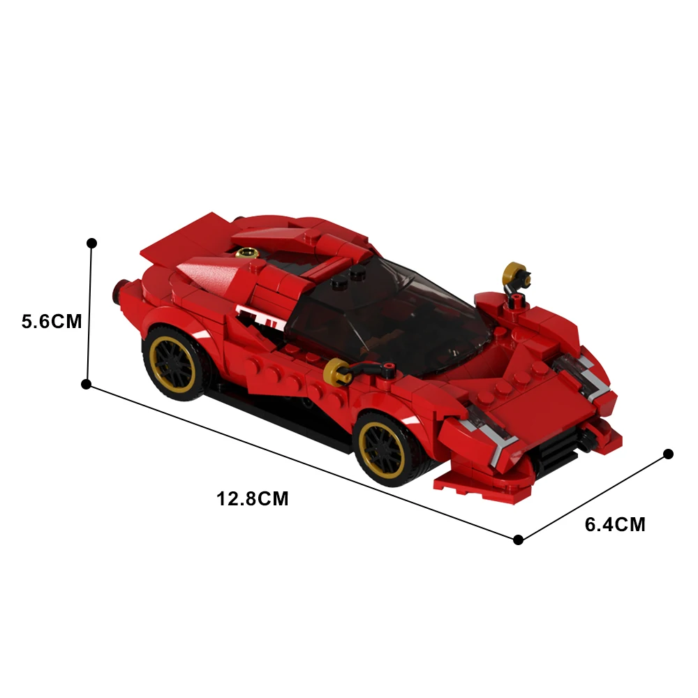 Gobricks MOC Super prędkość samochód sportowy Mustang V12 Drive De Tomasoeds P72 klocki wyścigi drogowe miejski Model zabawkowe klocki na prezent