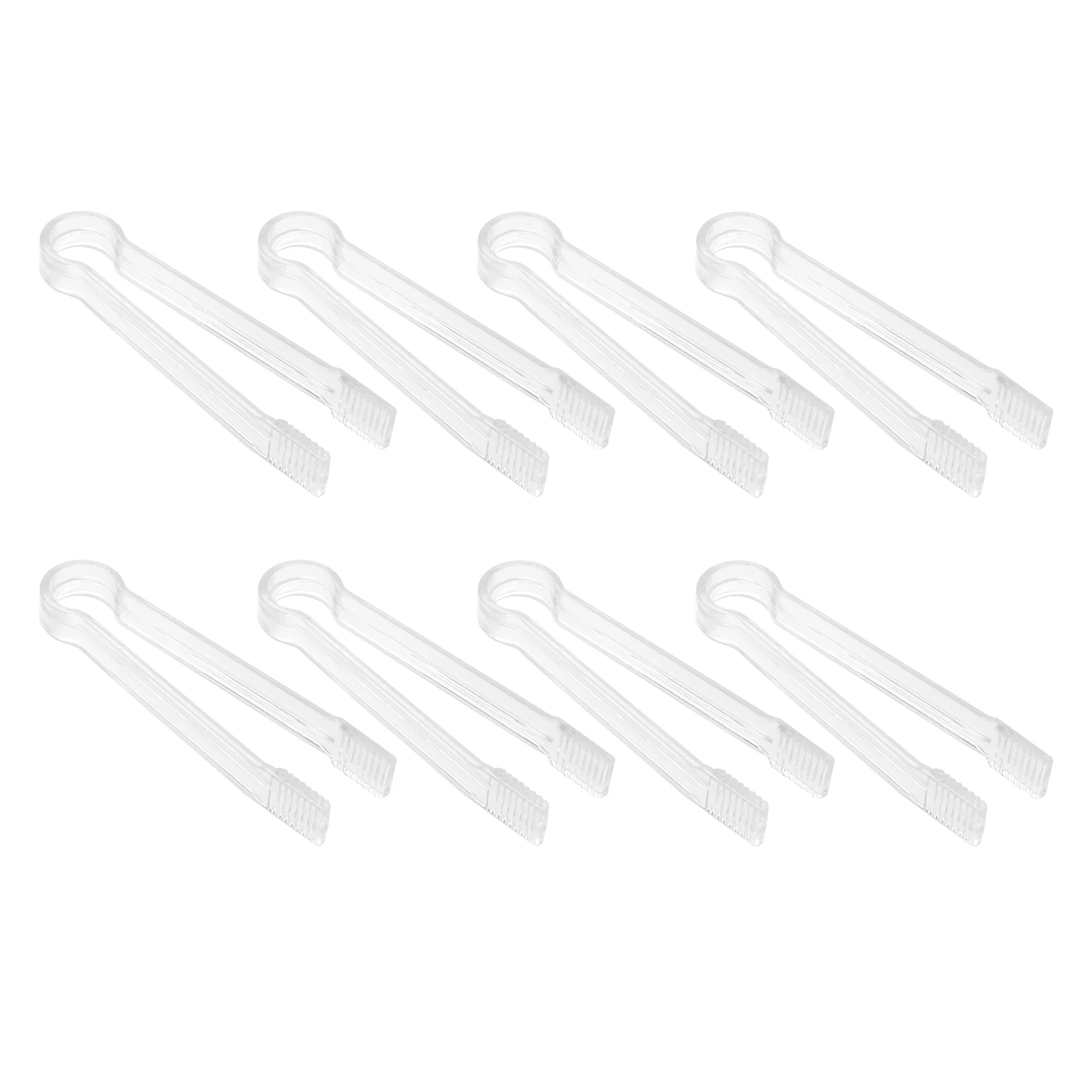 HOT 8 Pcs Plastic Buffet Serving Tongs Mini Serving Utensil Tongs Appetizers Tongs Clear Kitchen Tongs 6.3 inch Small Ice