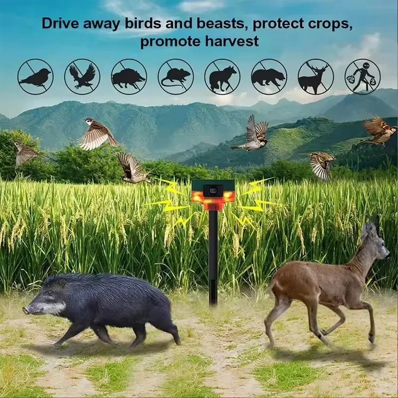 

Solar Alarm Lights Infrared Motion Sensor Record Sound Outdoor Waterproof Anti-theft Animal Repeler Security Alarm Lamp