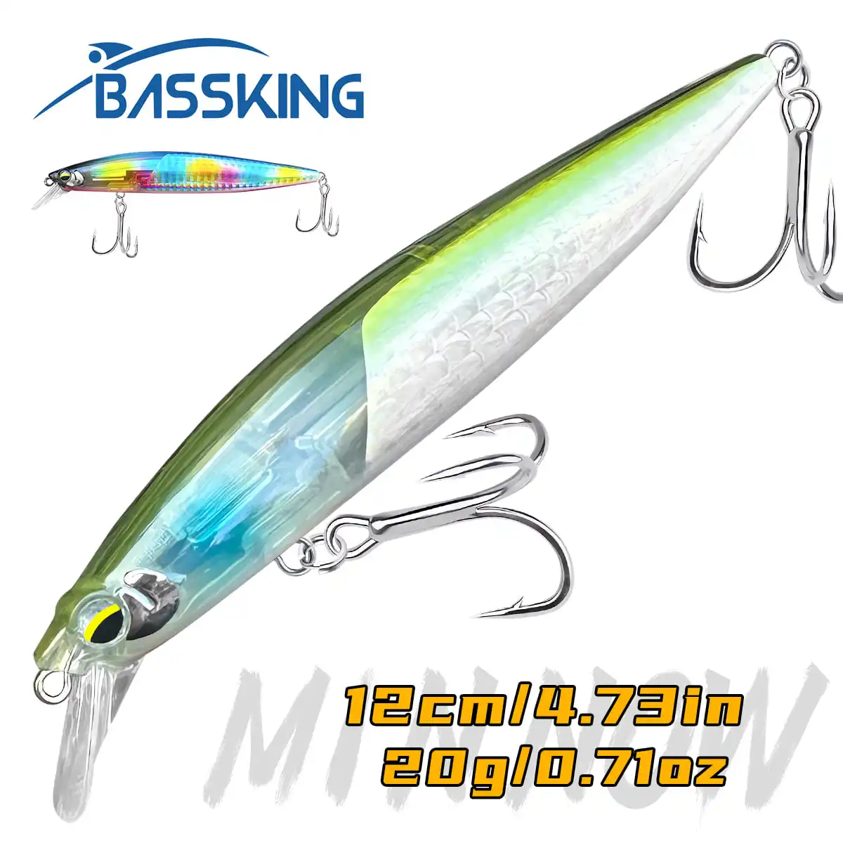 

XINMU Floating Minnow Fishing Lures 120mm/20g Fish With Glitter Sequins Artificial Hard Baits Swimbait Wobbler For Trout Bass