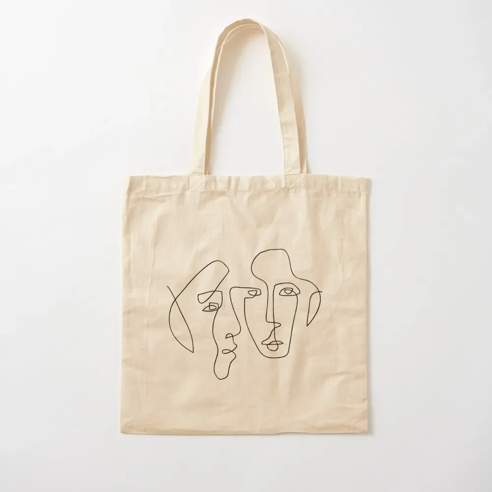 

2 Faces - One Line Art Tote Bag tote bags aesthetic Shopping bags Tote Bag