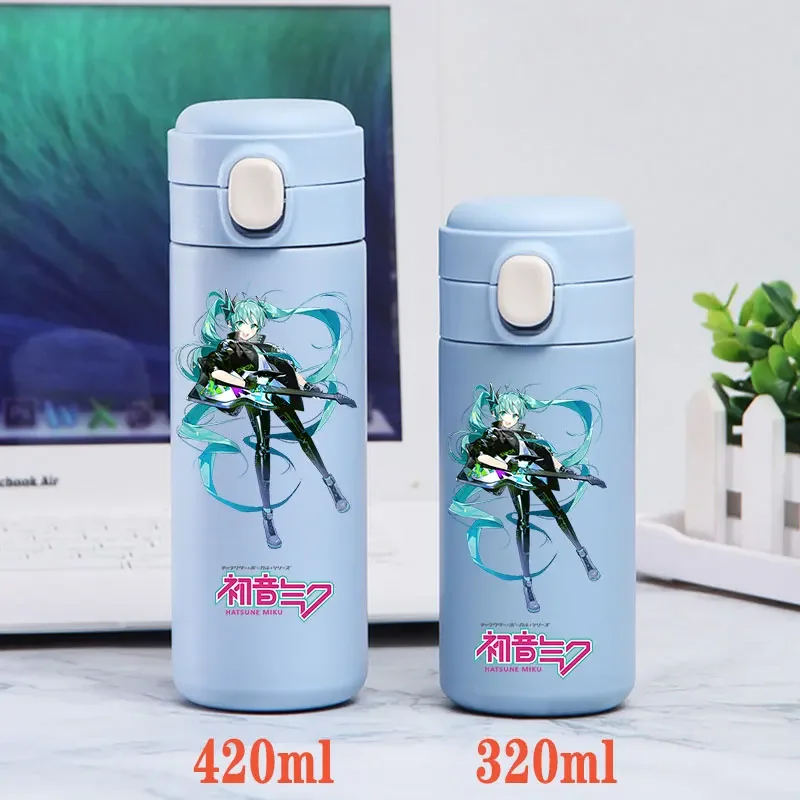 Hatsune Miku Vacuum Cup Thermal Cup Sports Water Bottle Outdoor Stainless Steel Bottle Kids Drinking Portable Large Capacity