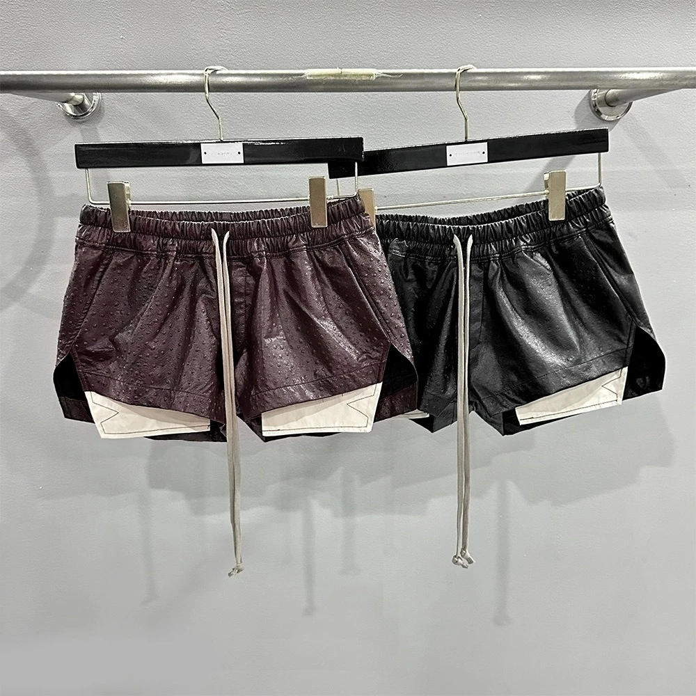 

2025SS High Street Women's Fashionable Color-Block Embossed Casual Shorts Female Fashion Versatile Pants Women's Clothing