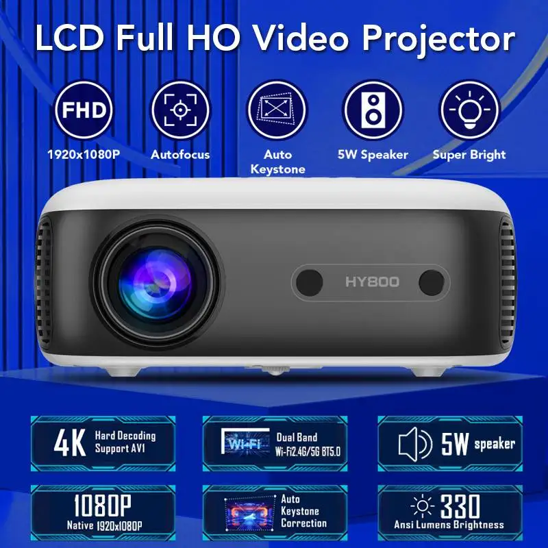 

HY800 Android 14 Smart Portable LCD Proyector Wifi Led Smart Home Theater Video Projector 4K