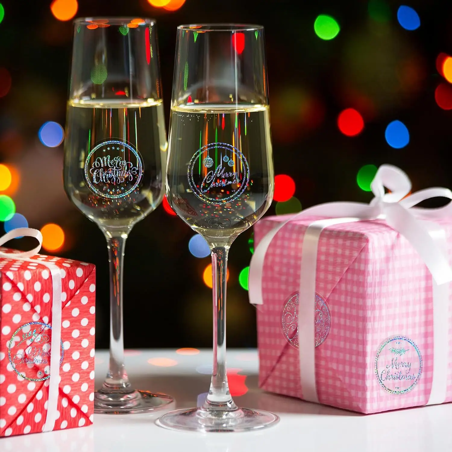 500 قطعة 1 بوصة عيد ميلاد سعيد ملصقات تسميات المغلف لواصق الختم عيد الميلاد ديكور لوازم مع عناصر ندفة الثلج لحقيبة المغلف #3