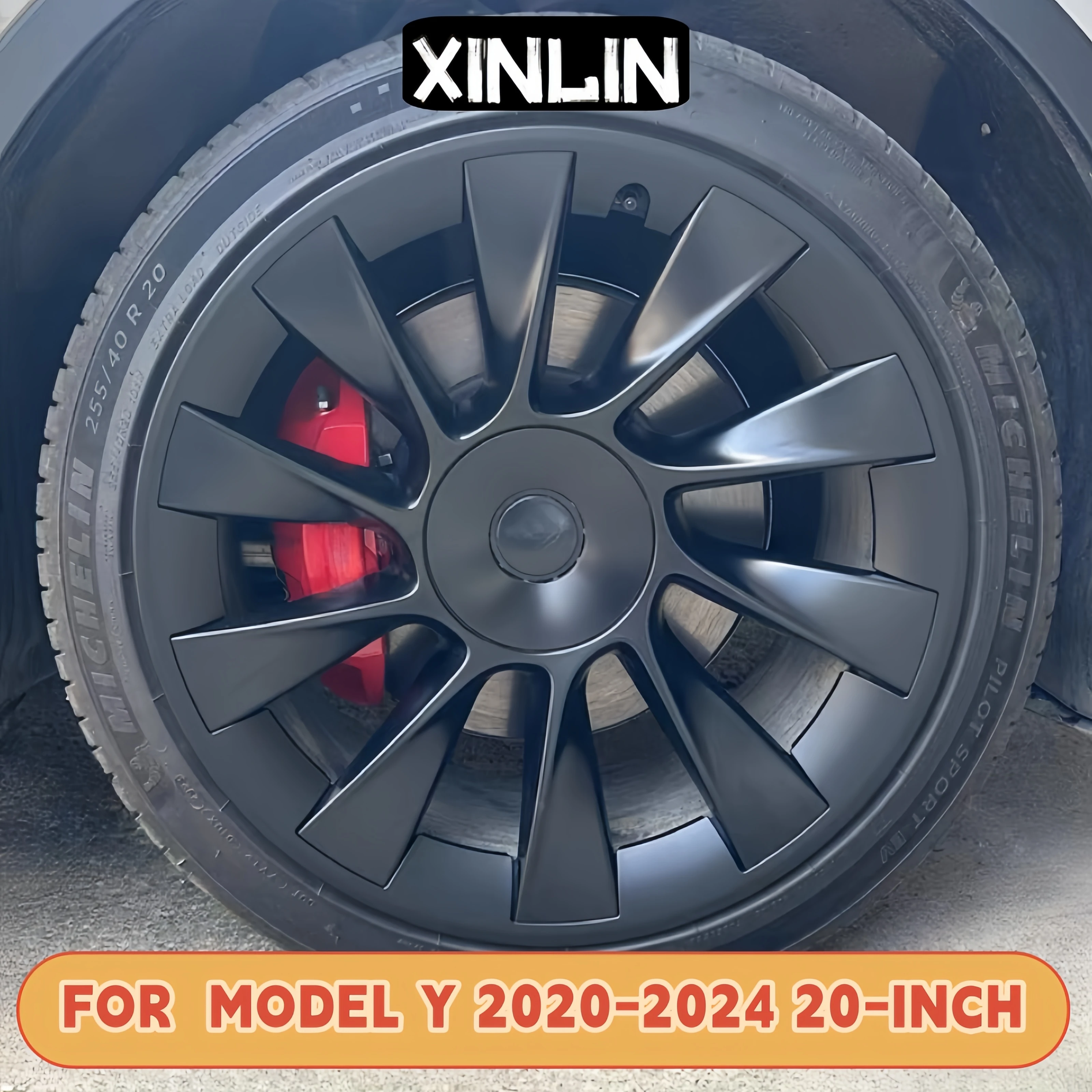 4PCS Hub Protection Cap  20-Inch Wheel Caps Performance Replacement Wheel Full Rim Cover Accessories For Tesla Model Y 2020-2024