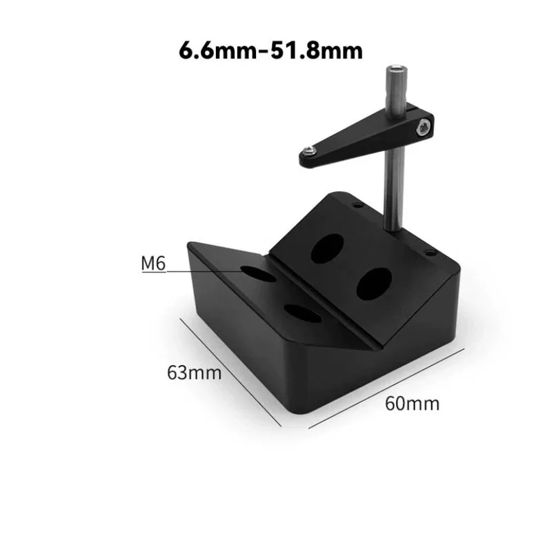 AZV-63 V-Type Mount Cylindrical Clamp Holder for Diode Fiber Collimator 6.6-51.8mm Aluminum Alloy