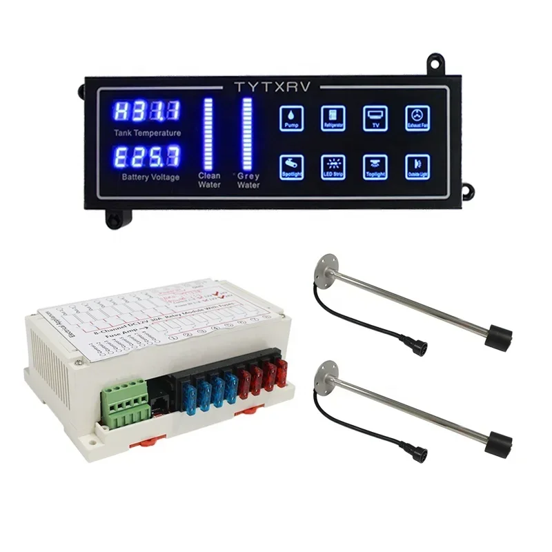 Camping Parts Include Voltmeter Water Meter Water Temperature Gauge 8 Way Touch Switch Control Panel