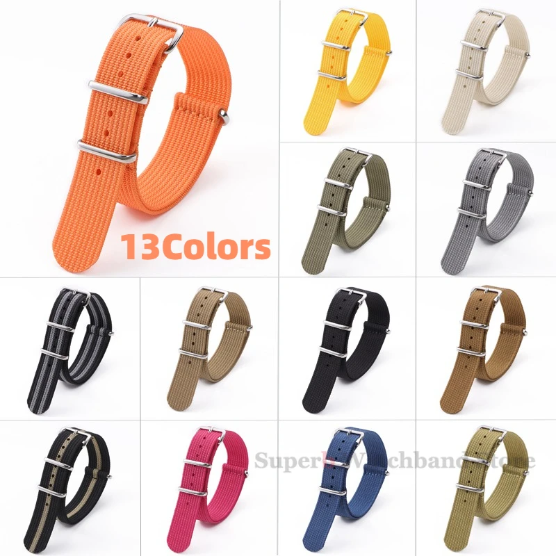 Tali Jam Tangan Nilon Olahraga untuk Wanita & Pria Tali Jam Tangan 18Mm 20Mm 22Mm Tali Olahraga Tentara Kain Nilon Gelang Jam Sabuk Gesper