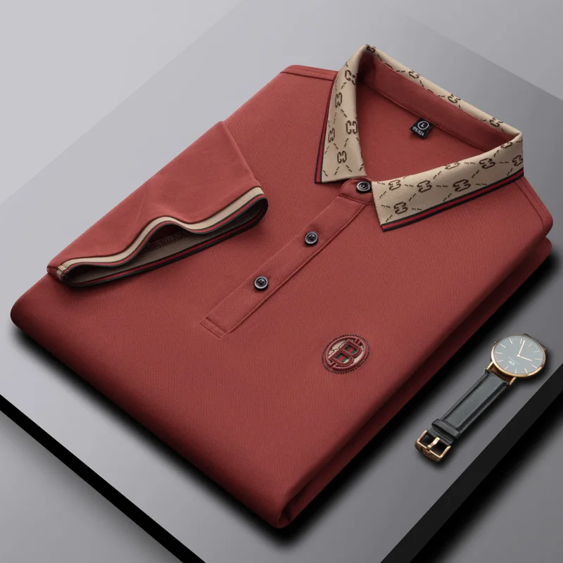 Hochwertiges Marken-Poloshirt mit kurzen Ärmeln, modisches Buchstabenprägungsdesign, Revers-T-Shirt, Sommer-Baumwoll-T-Shirt, atmungsaktiv, lässige Herrenbekleidung – Detail 20