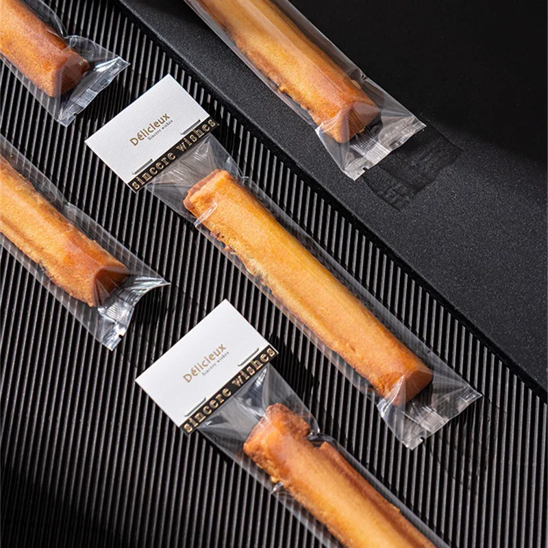 50 Stücke 4,5x22 cm Lange Transparente Klare Kunststoff Verpackungsbeutel Backen Dessert Finger Keks Klebreis Boot Verpackung – Detail 3