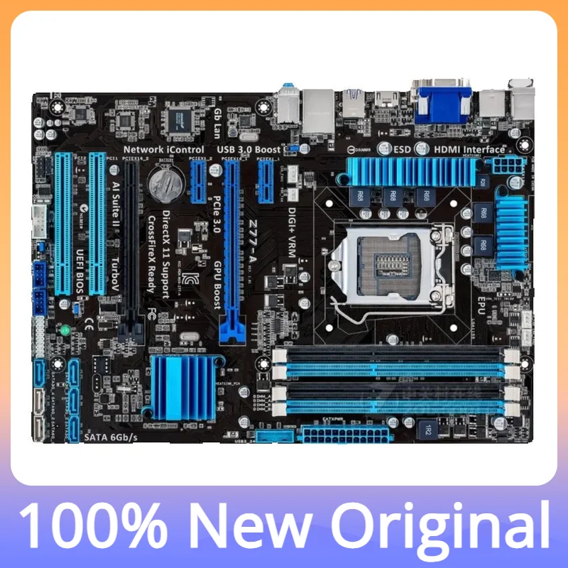 

100% Original Testing Z77-a Desktop Board Z77 Slot Lga 1155 I3 I7 Ddr3 32g Atx Uefi Bios Motherboard