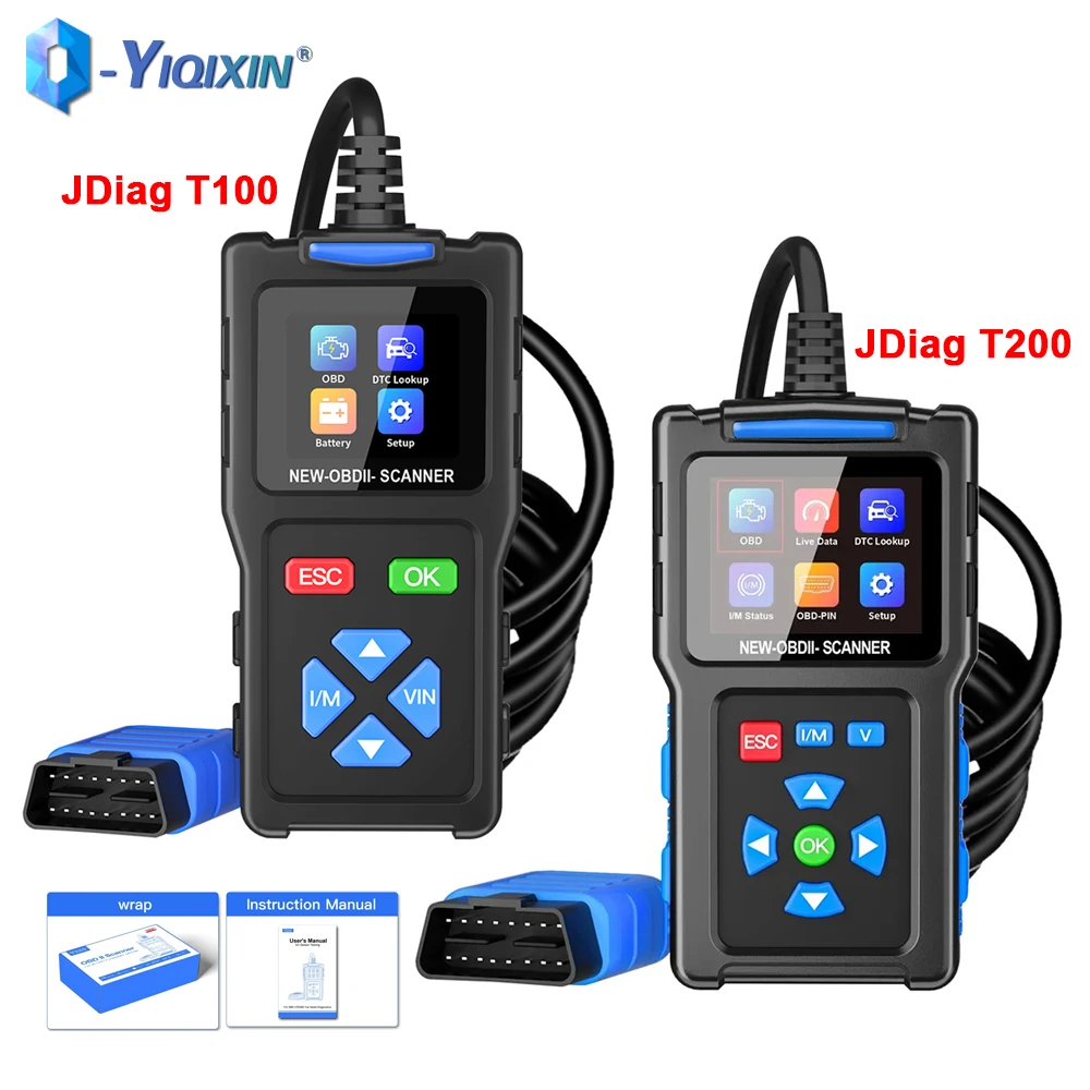 JDiag T100/T200 Obd2 الماسح الضوئي قارئ رمز الخطأ شاشة ديجيتال محرك محلل لجميع أدوات تشخيص السيارات obd2 #1