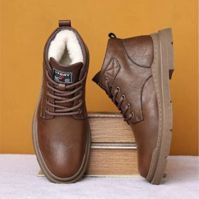 Botas de nieve cálidas informales para hombre, botines cómodos, otoño e invierno, M1090