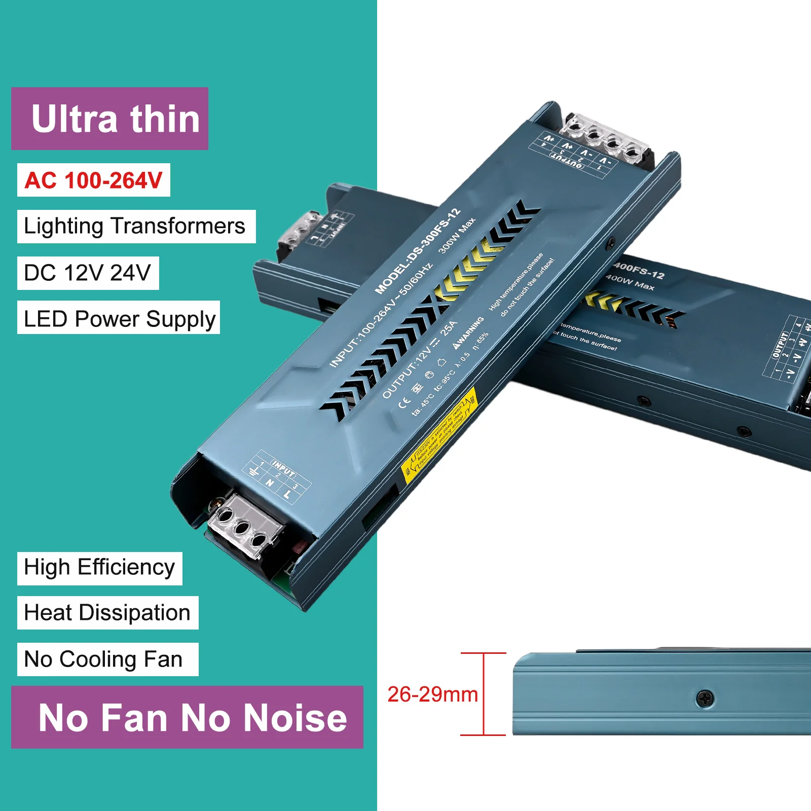 DC12V 24V Switching Power Supply AC100-240V LED Lighting Transformers 60W 100W 150W 200W 300W 400W LED Driver For Strip Lights