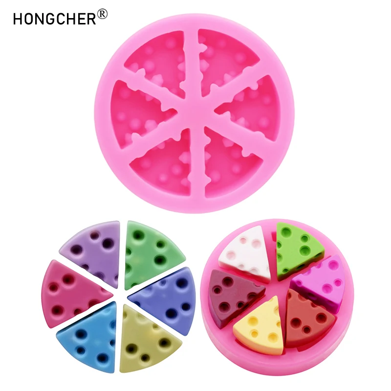 Cartoon-Pizza-Form DIY Epoxidharz-Schmuckzubehör Gießform Handgemachte Schokoladen-Flip-Kuchen-Dessert-Dekoration Silikonformen