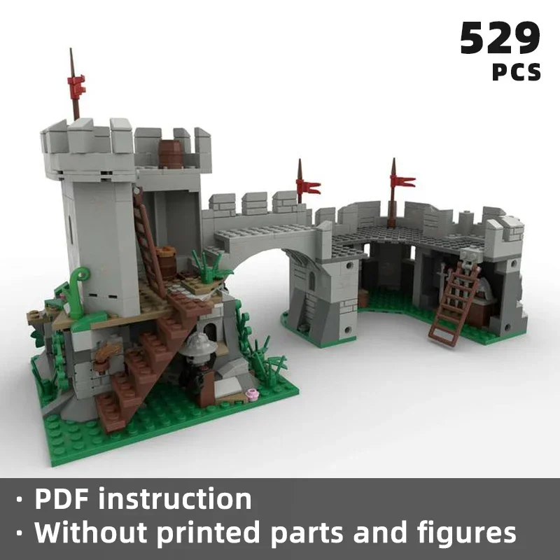 medieval castle outpost bricks medieval	military castle outpost blocks soldier military bricks architecture kid gift	moc knight