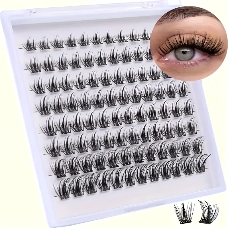 80 Cluster / 64 Cluster / Natürliche Cluster-Wimpern - Fox-Eye und Cat-Eye-Erscheinungsbild, Gemischte Längen, Geeignet für Verschiedene Stile
