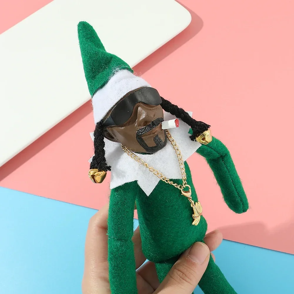 Snoop on A Stoop Bambola da elfo di Natale Spia su una bambola da elfo di Natale piegata Decorazione per la casa Capodanno Regalo di Natale Giocattoli Natale Halloween