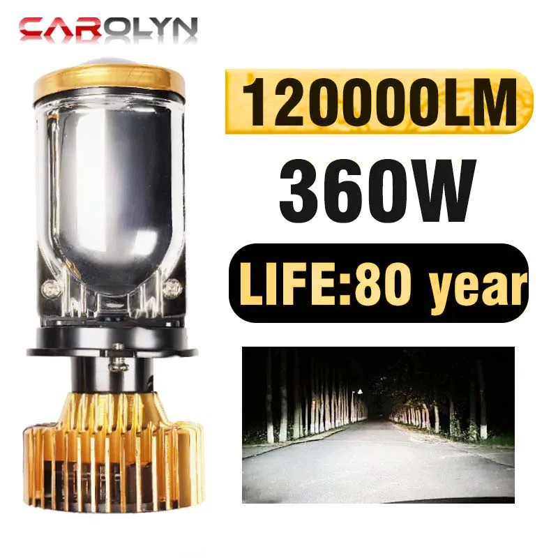 

Carolyn H4 BI-LED Projector mini Lens Headlight Canbus 6000K Hi/Lo Beam Mini h4 led Len Bulb For Car/Motorcycle