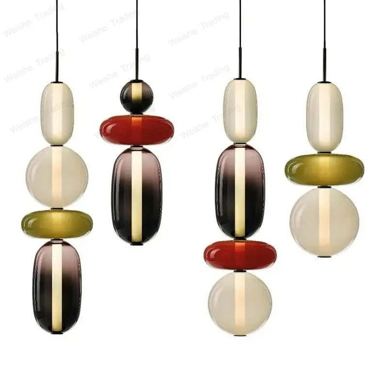

Candy Glass Chandelier Creative Hanging Lamp Pendant Light Ceiling Suspension for Loft Living Dining Room