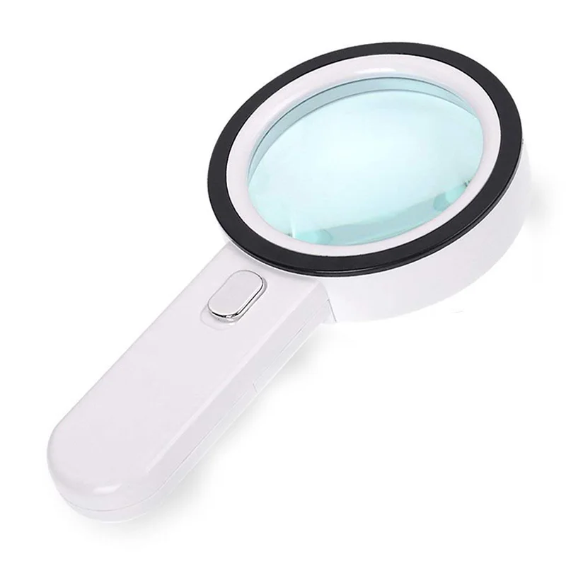 Magnifying Glass 20X, Large Magnifier With Light, LED Illuminated Handheld, Premium High Power Magnifying Glass For Reading Book