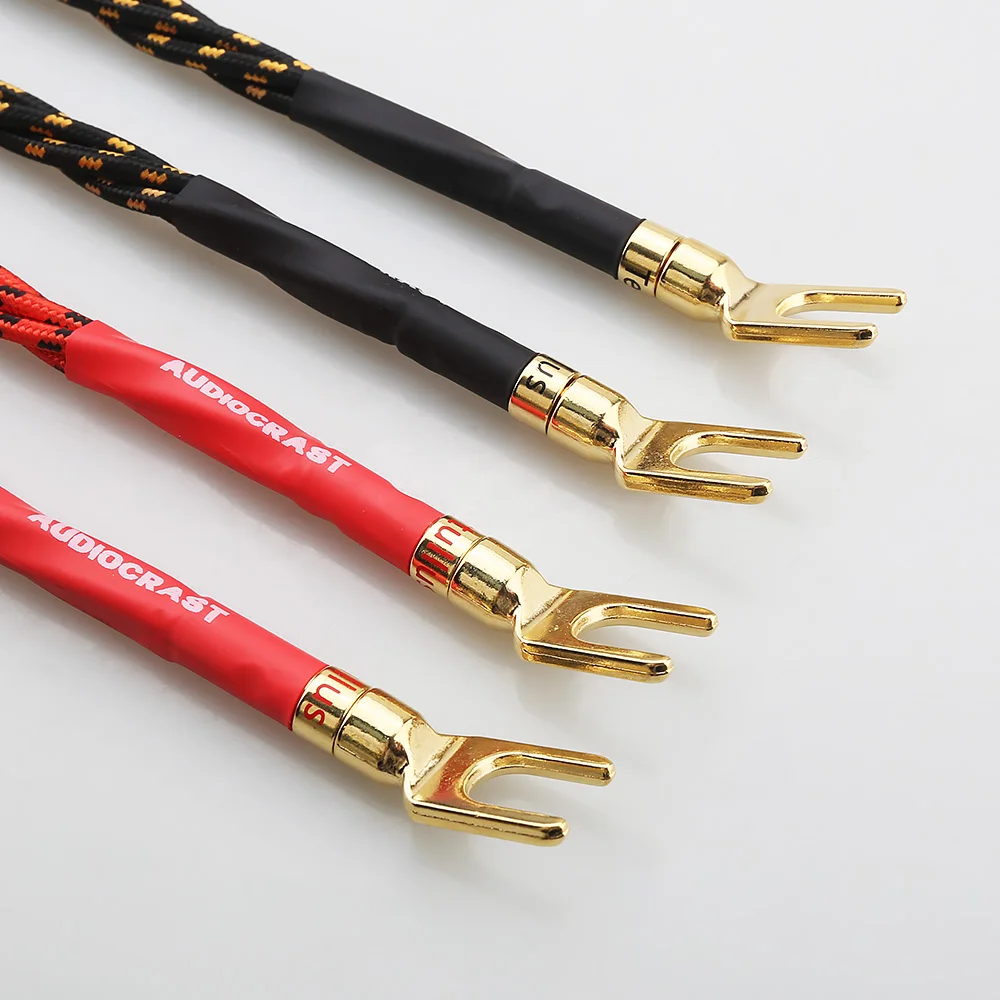 4Pcs OFC Speaker Jumper Cables Gold Plated Banana Plug Bi-Wire HiFi Audio Speaker Bridge Jumper Wire