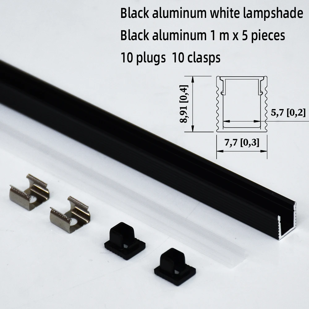 8*9mm 5pcs 0.5m LED Aluminum Profile Strip Light Embedded Installation Adds a Comfortable Atmosphere to Your Living Environment