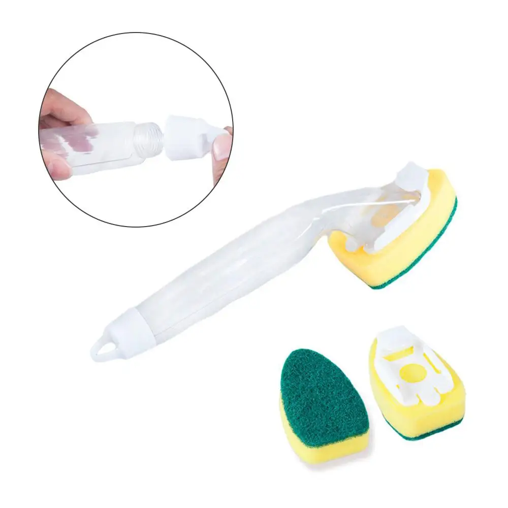 Refill Liquid Handle Versatile Effective Kitchen Sponge Cleaning Brush Efficient Multi-functional Scouring Pad Dish Scrubber