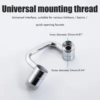 Stainless Steel 1080° Swivel Faucet Extender Splashproof with Dual Spray Mode Universal Adapter for Bathroom Sink Accessory 3