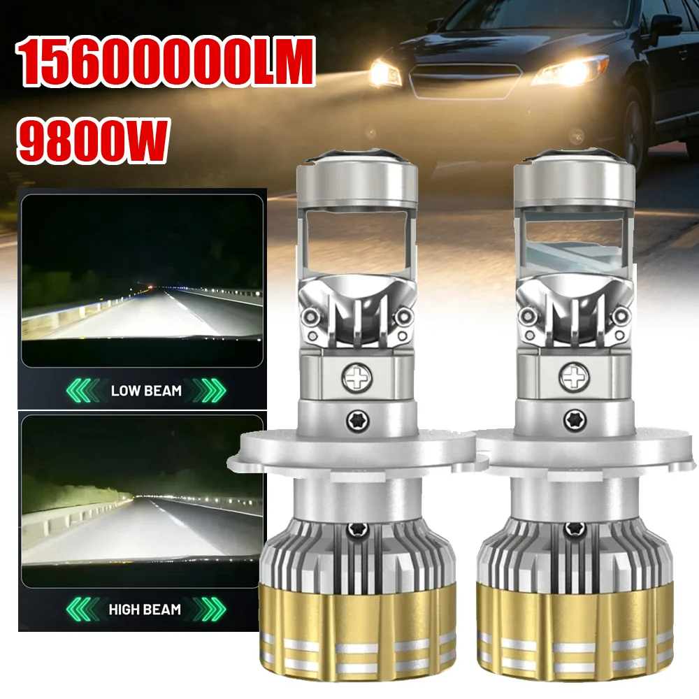 2PCS LED H4 H7 Car Headlight Canbus H11 9005 15600000LM Car Headlight 9800W LED Fog Light Bulb Auto Motorcycle Mini Lens