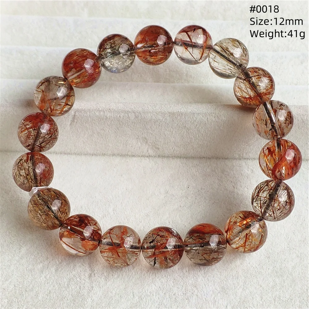 

Браслет из натурального черного золотистого рутилового кварца с прозрачными круглыми бусинами, медный рутиловый кварц Super 7, для женщин и мужчин, редкий камень AAAAAA