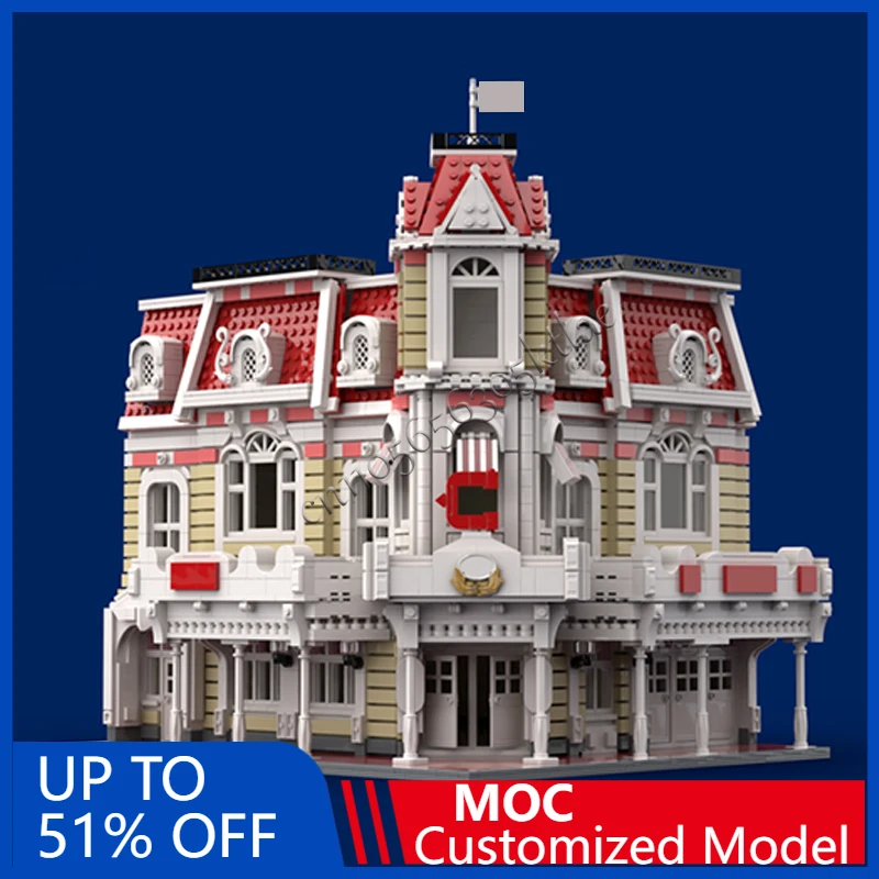 

3347 шт., городская уличная сцена, угол Кейси, MOC, модульный строительный блок, модель, простой кирпич, сделай сам, рождественская игрушка в подарок