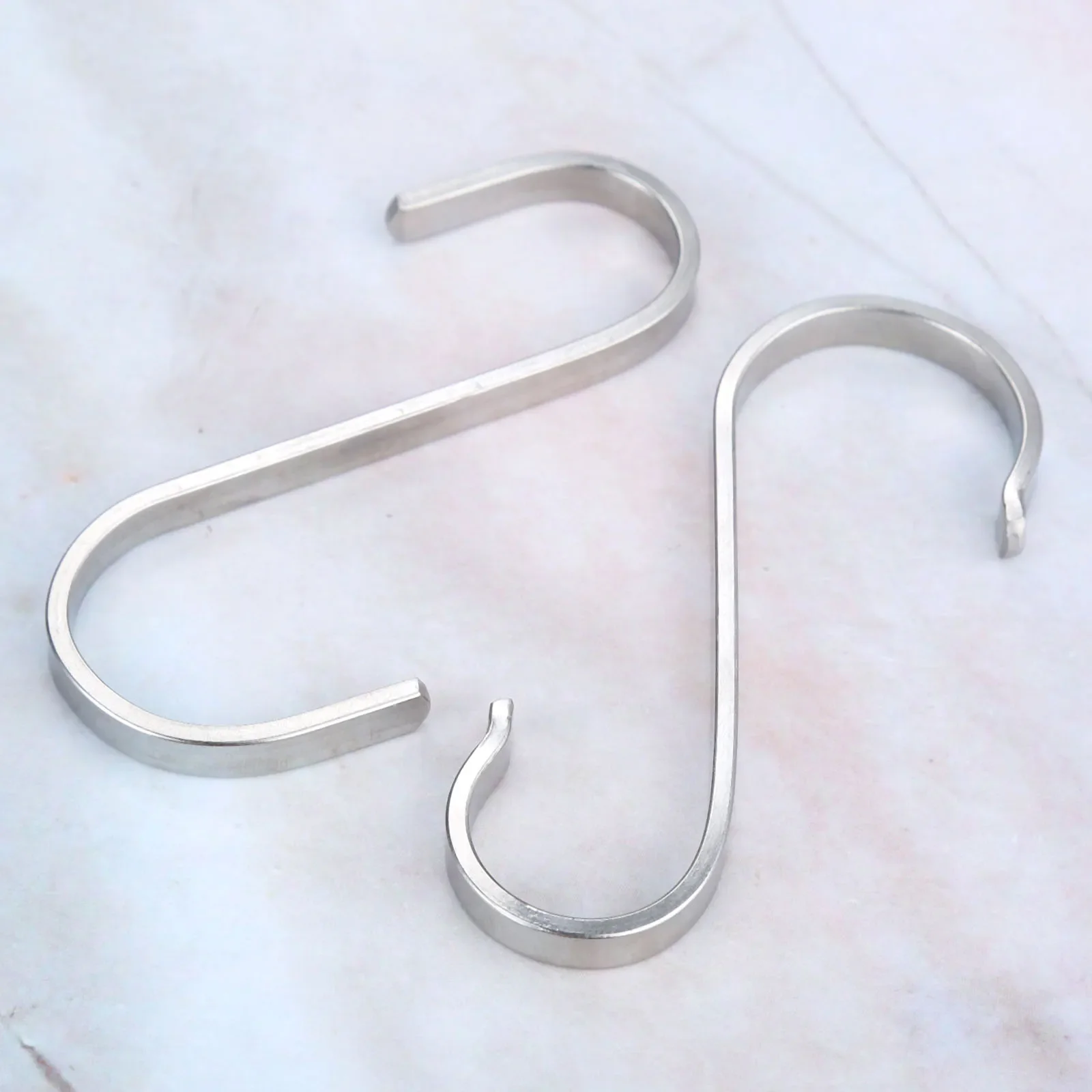 1 Pc Stainless Steel Flat S Shape Hanging Rack Hook Kitchen Bathroom Hang Hooks Utensils Clothes Hat Towel Hanger Holder Hooks