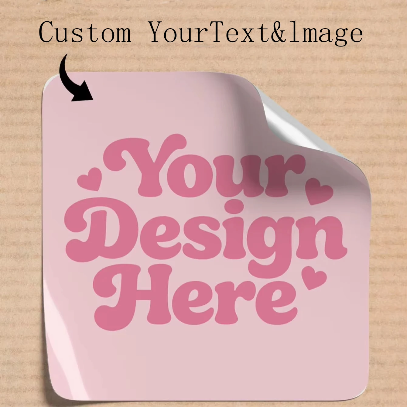 Autocollants carrés personnalisés imperméables, étiquettes personnalisées avec texte et photo pour fête d'anniversaire, artisanat fait main et étiquettes de mariage, 1 à 120 pièces