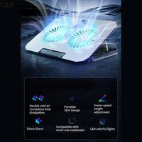 Y2GD Notebook Laptop Cooling Stand With 2 Quiet Fans, Adjustable Phone Holder for 12-17inch Laptop Cooler Base Fan Stand 7-Speed