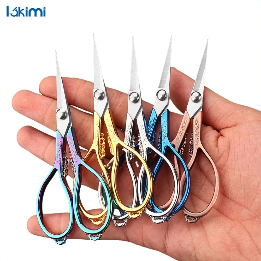 Retro Antique Cross Stitch Scissors - Durable High Steel Shears for Sewing, Tailor Craft, and Household Fabric Use LK-AA58