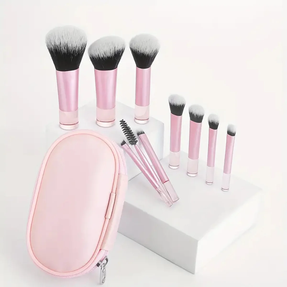 10pcs Mini Makeup Brush Set Powder Eyeshadow Foundation Blush Blender Concealer Beauty Makeup Tools Brush Professional Supplies