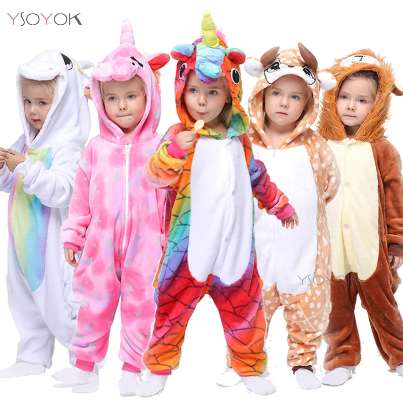 Kigurumi Onesies Pajamas 2024 Kids Children Animal Jumpsuit Girls Boys Cosplay Pyjamas Anime Costumes For Halloween Christmas