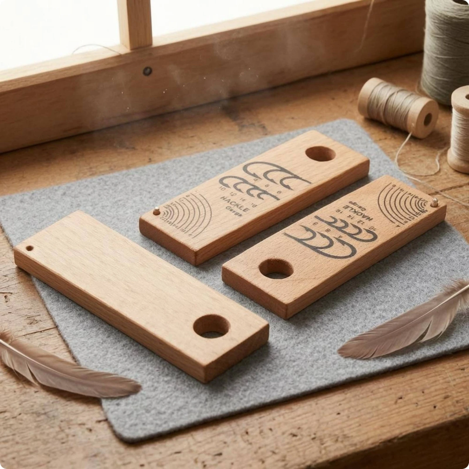 Workshop Marking Tools - 3 Pieces Hook and Hackle Gauge