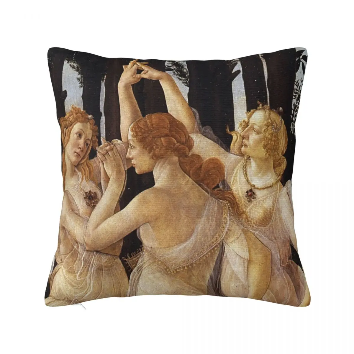 

La Primavera - The Three Graces - Sandro Botticelli Throw Pillow Pillowcase Cushion Ornamental Pillow