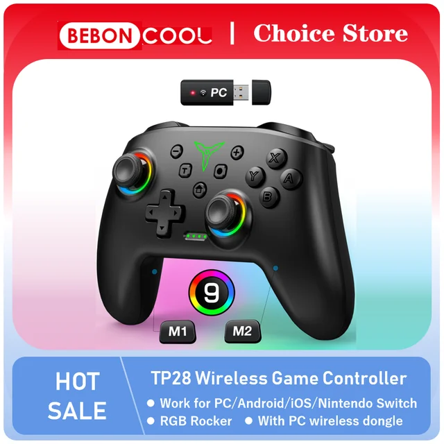 ワイヤレスコントローラー,BEBONCOOL-TP28 rgb,スチーム,Nintendo Switch, Android, iOS  Pro,100mAh,充電式バッテリー用 - AliExpress 44