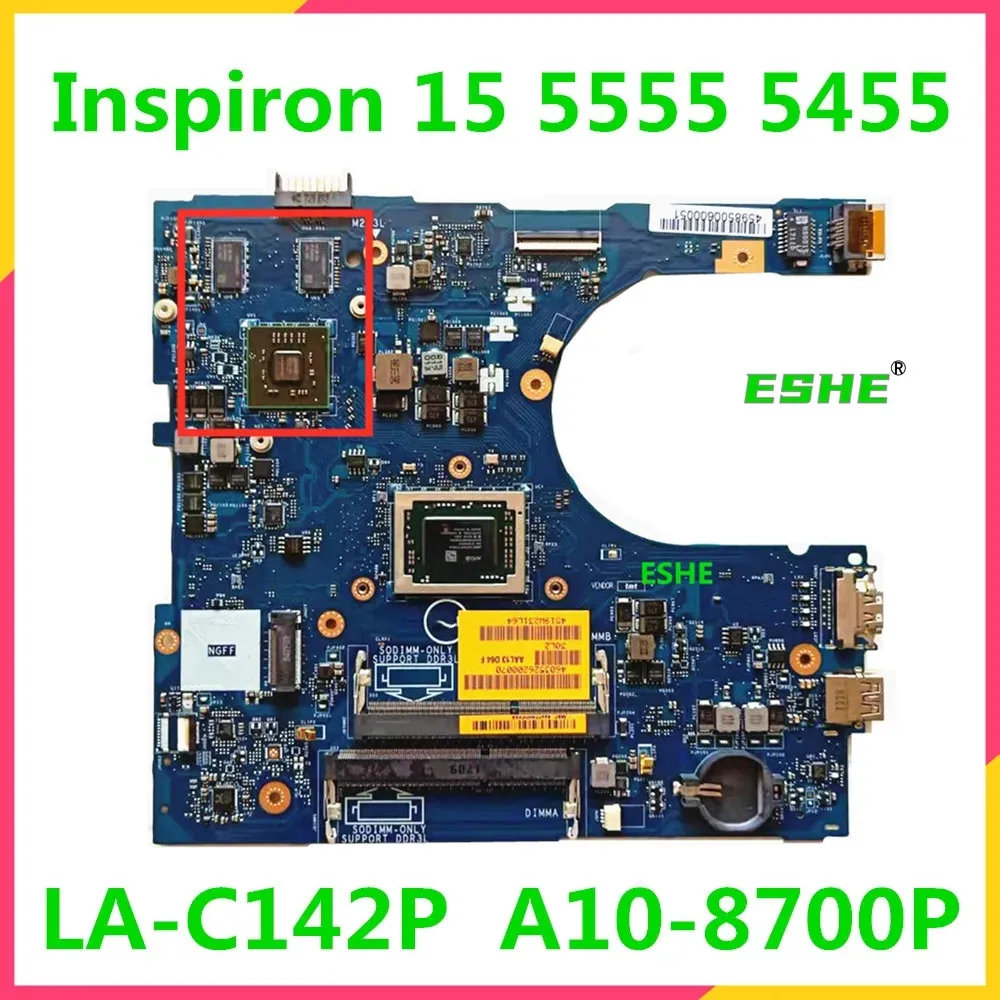 

For DELL Inspiron 15 5555 5455 5755 Laptop Motherboard With A4 A6 A8 A10 CPU AAL12 LA-C142P motherboard 100% Fully Tested